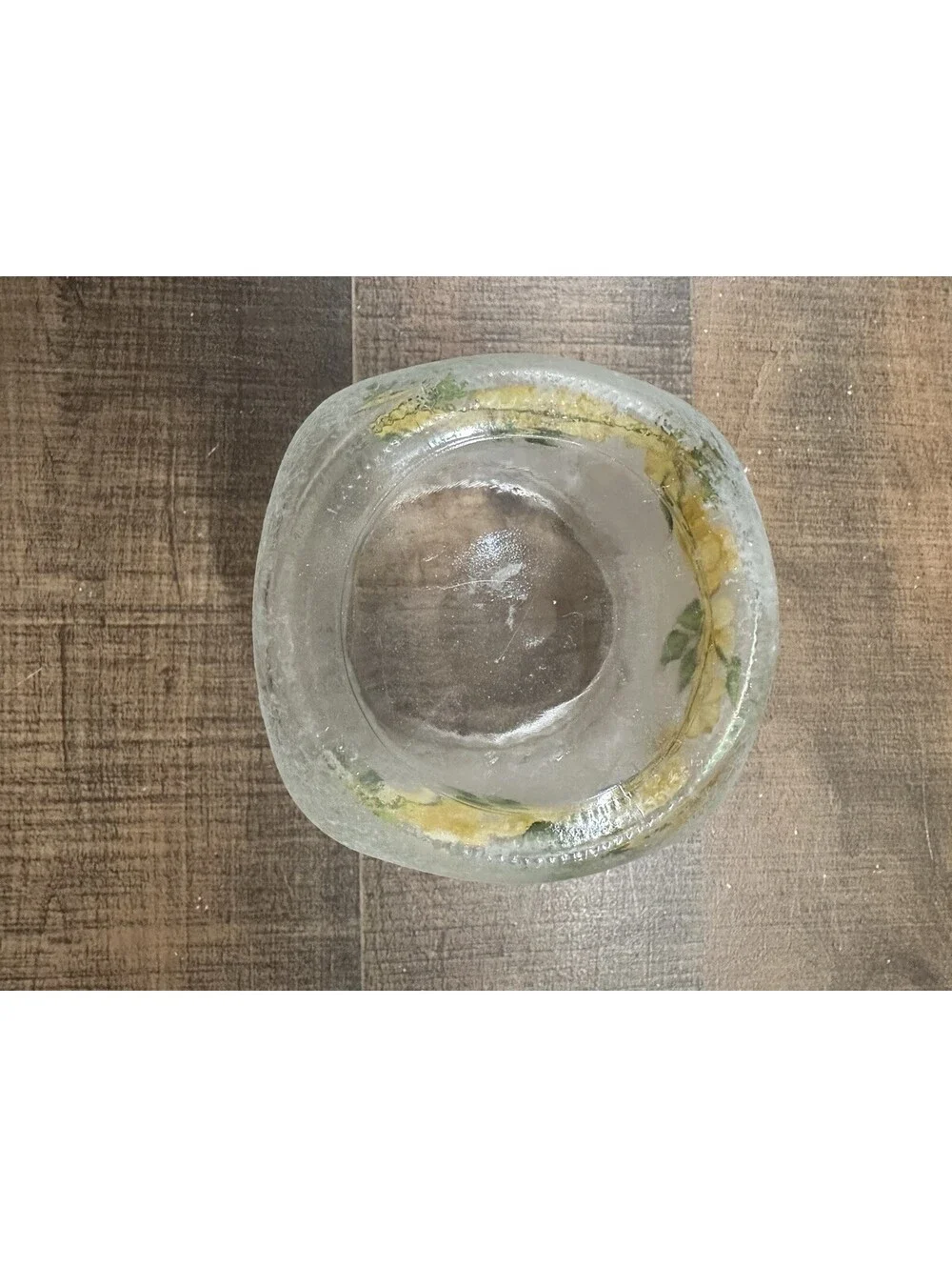 Vintage Hand-Painted Glass Jar with Floral Design